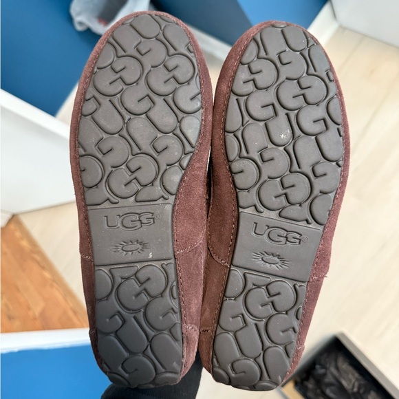 UGG MEN\'S BROWN LEATHER SUEDE SLIP-ON LOAFERS DRIVING SHOES SIZE: 9